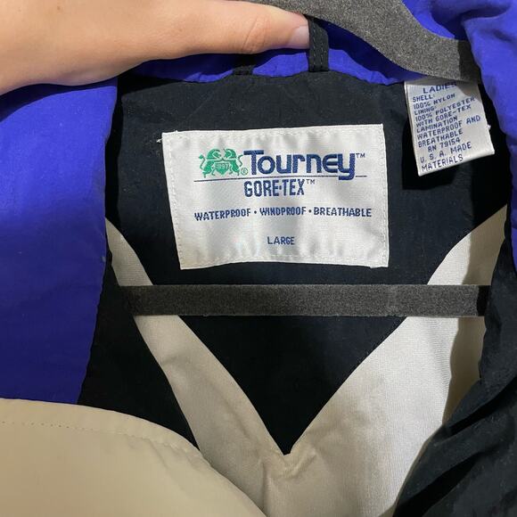 Vintage Tourney Gore-Tex Ladies Windbreaker Jacket Geometric Large - Picture 3 of 14